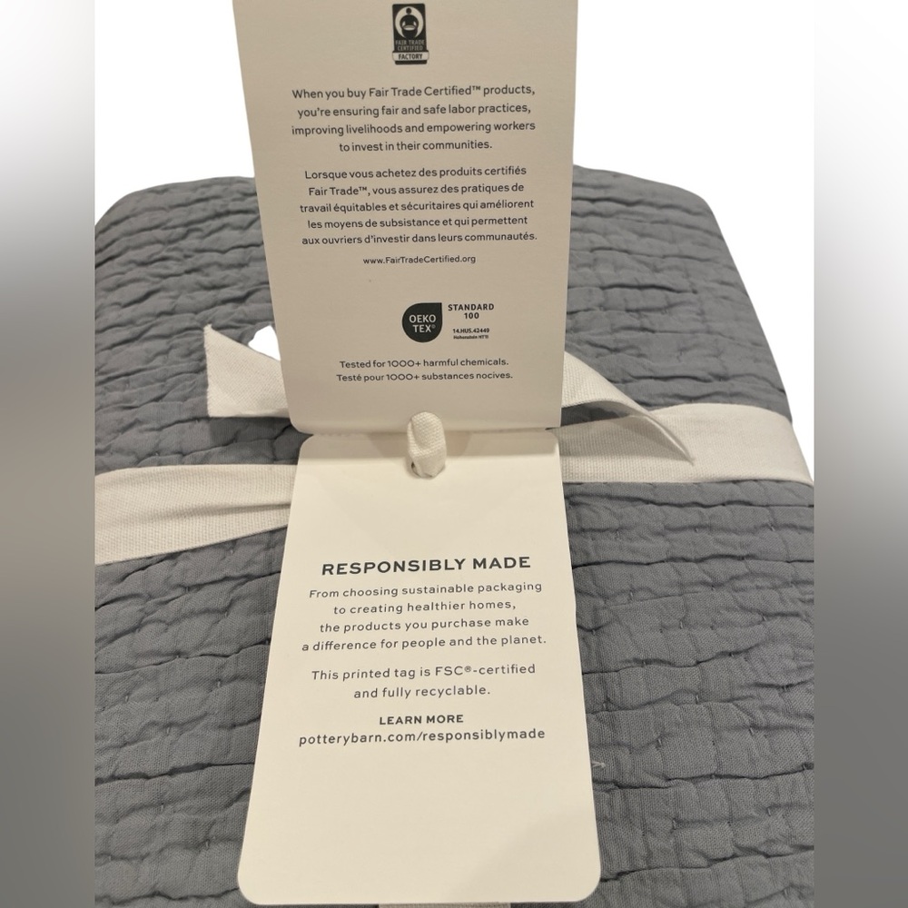 Pottery Barn Ultimate Summer Essential Quilted Sham Chambray Euro - Picture 4 of 6